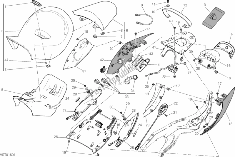 All parts for the Seat of the Ducati Diavel Xdiavel S USA 1260 2018